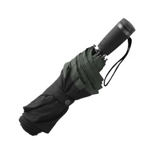 Hugo Boss Чадър Gear - сгъваем - черно-сив