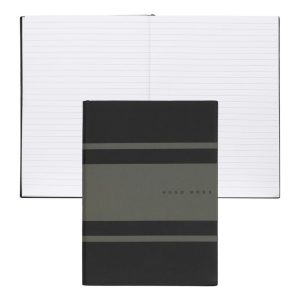 Hugo Boss Тефтер Essential Gear Matrix - на редове - A5 - тъмнозелен